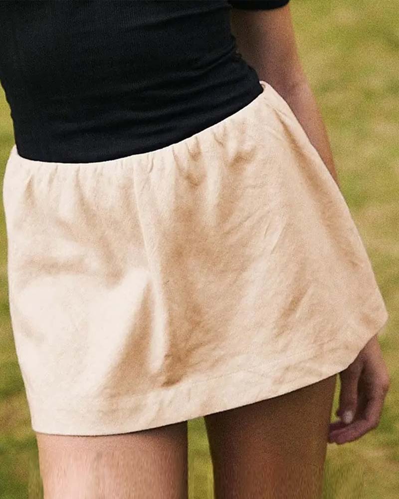 Jupe Deux Pièces Unie Short Intégré