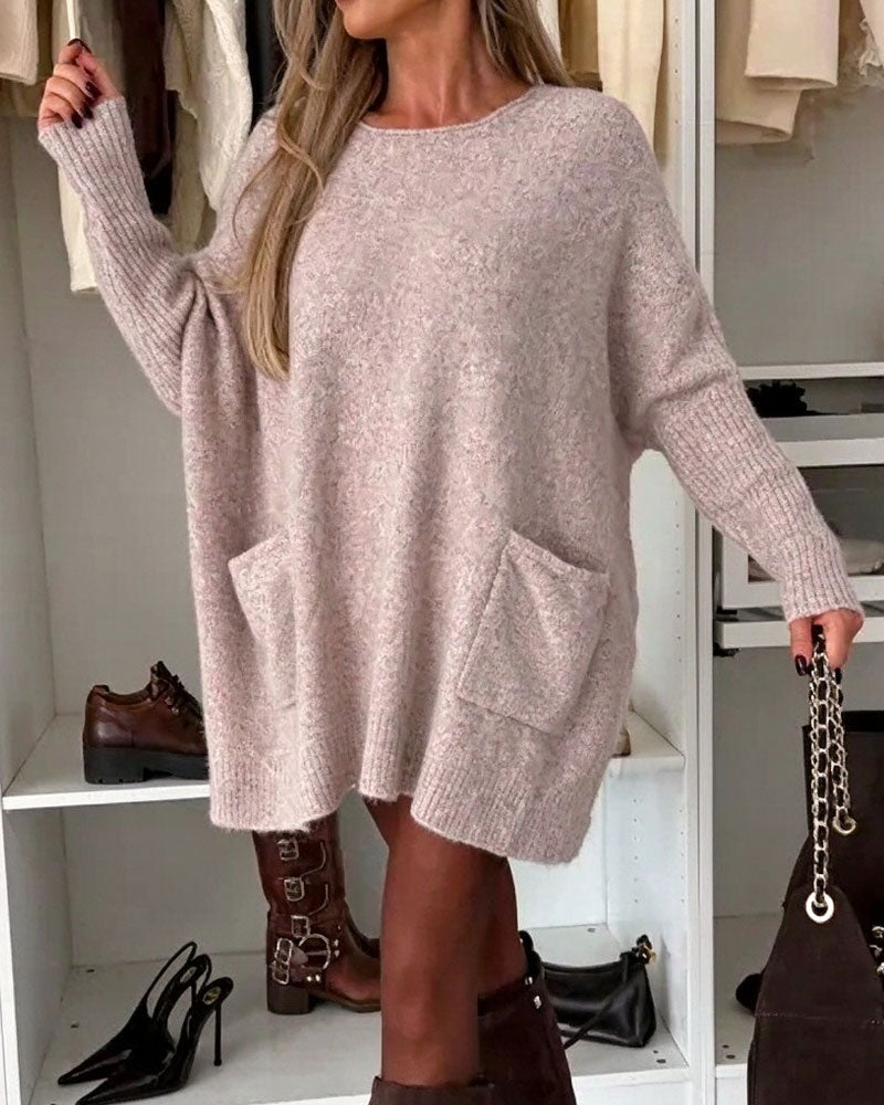 Pull Col Rond Pull Poche Loose