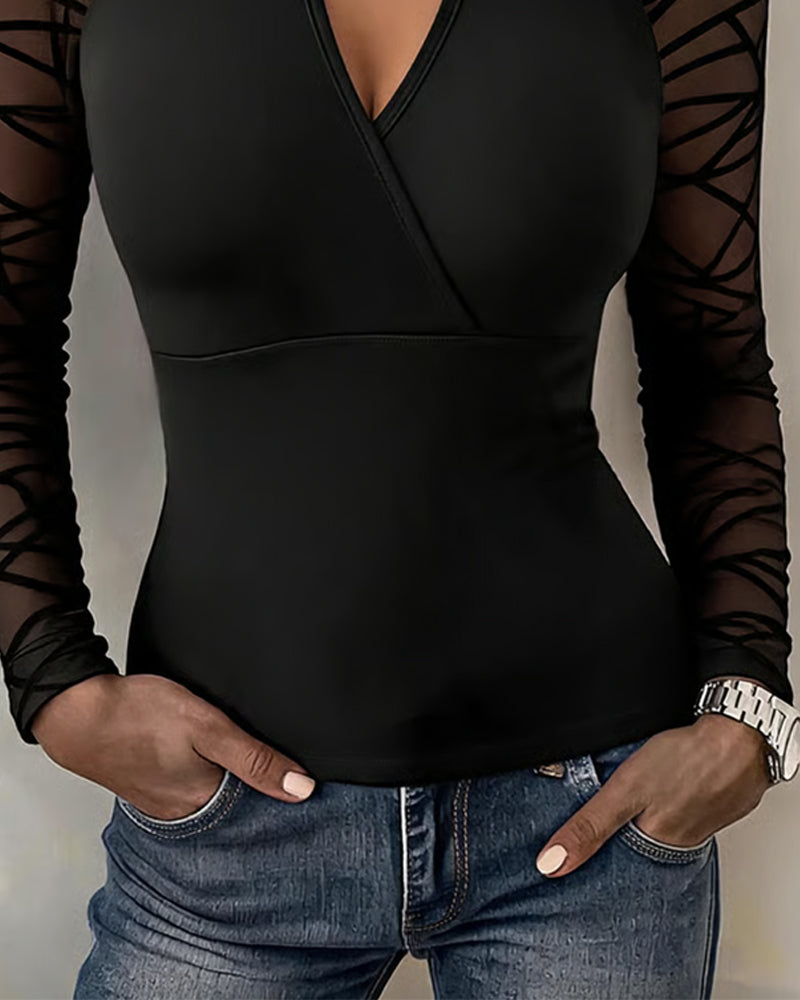 Haut Unie Tendance Manche Longue
