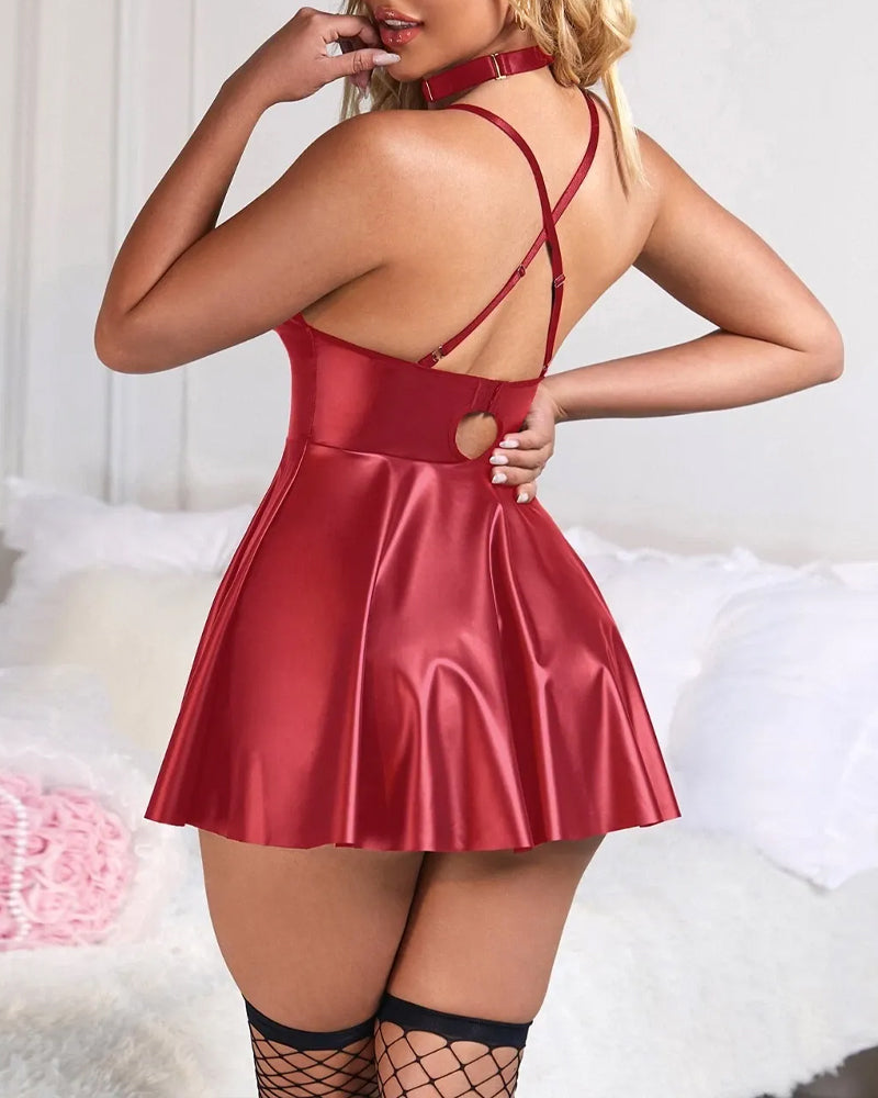 Robe De Nuit Sexy À Bretelles Spaghetti