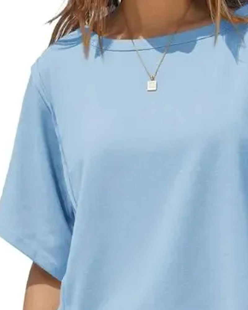 T-Shirts Court Drop Épaule Ample