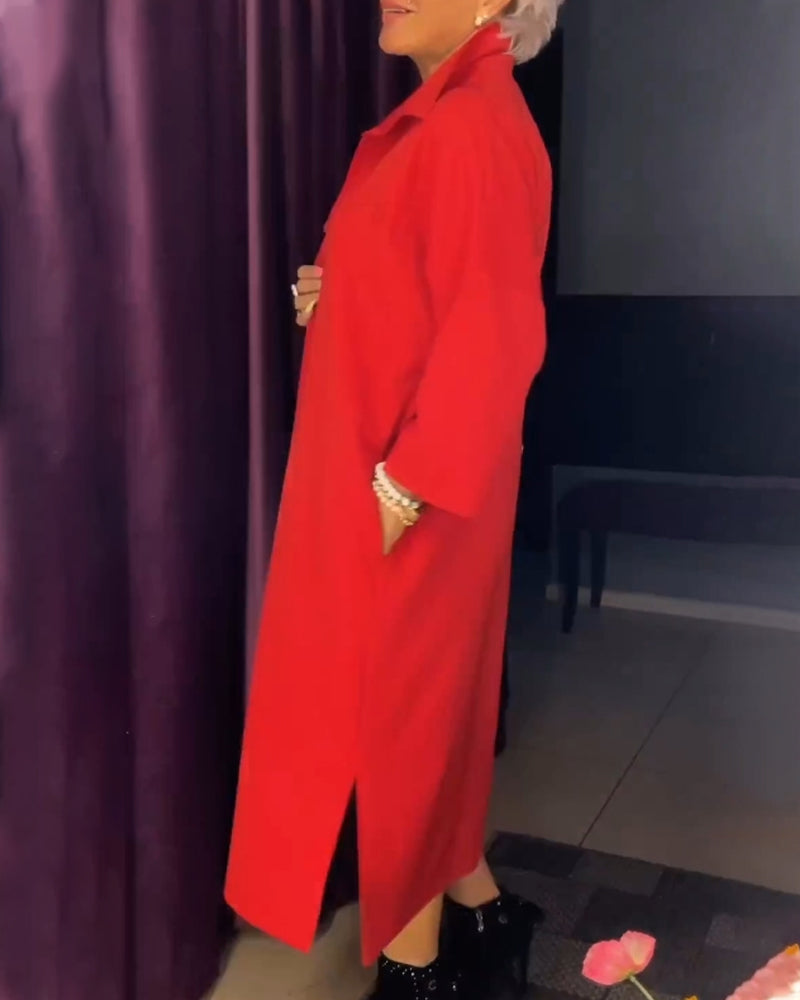 Robe à coupe décontractée et col chemise