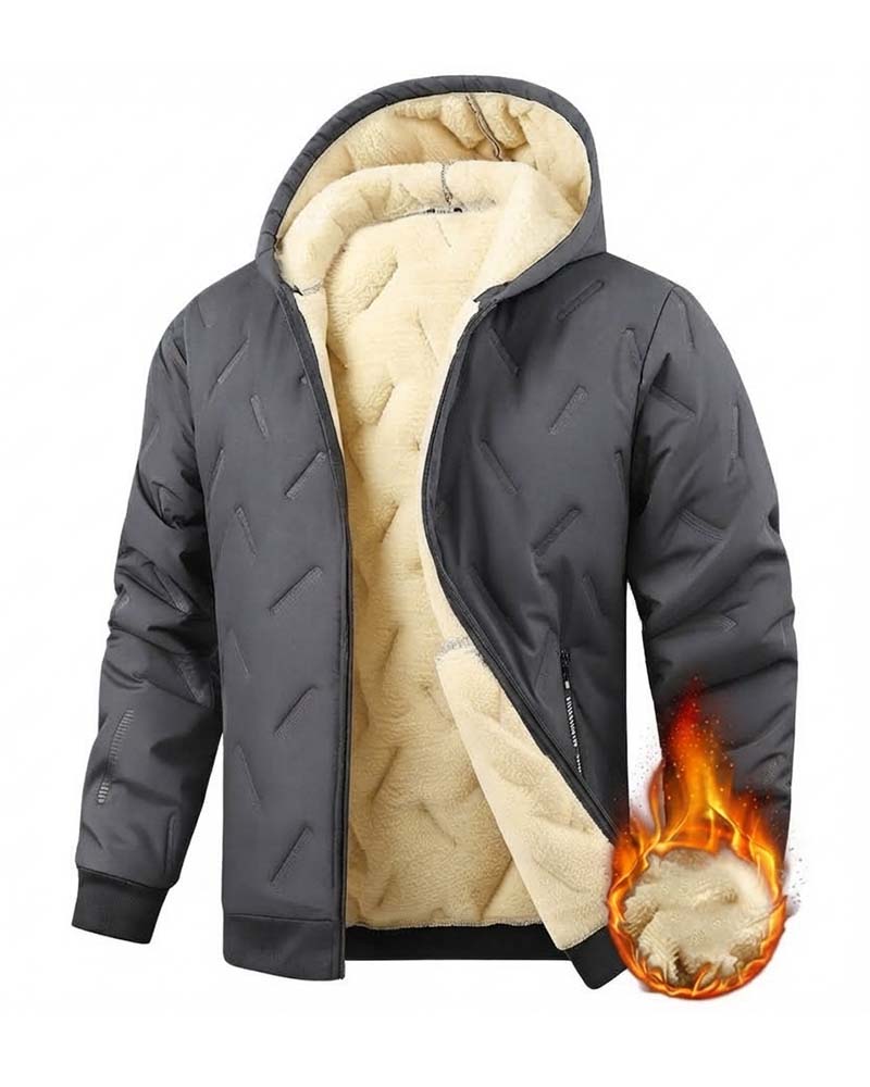 Manteau À Capuche Polaire Doublé