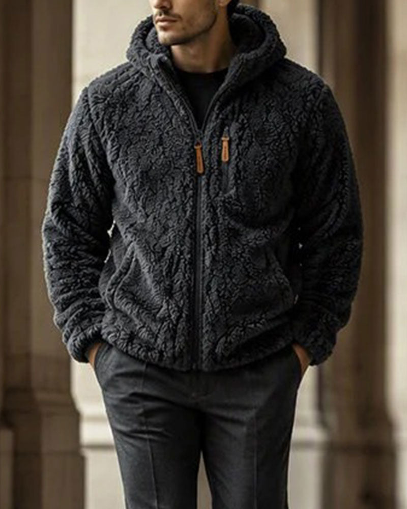 Homme Manteau À Capuche Fermeture Éclair
