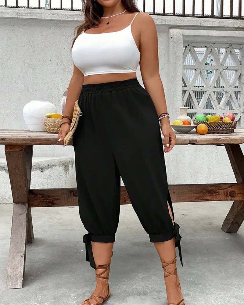 Pantalon Fente Attacher Sept-Dixièmes Lanterne