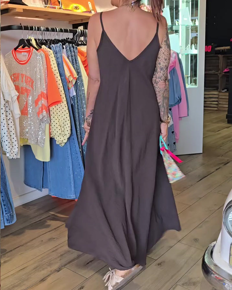 Robes Bretelle Spaghetti Volant A-Ligne