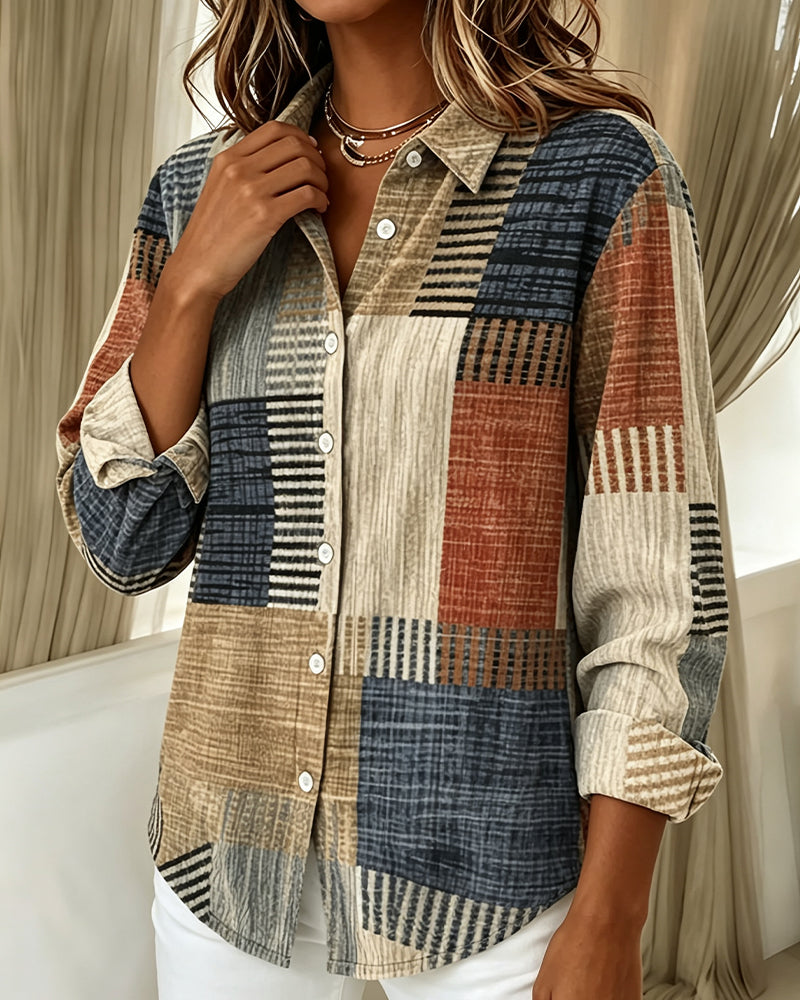 Chemise Vintage Lavé Imprimé Revers
