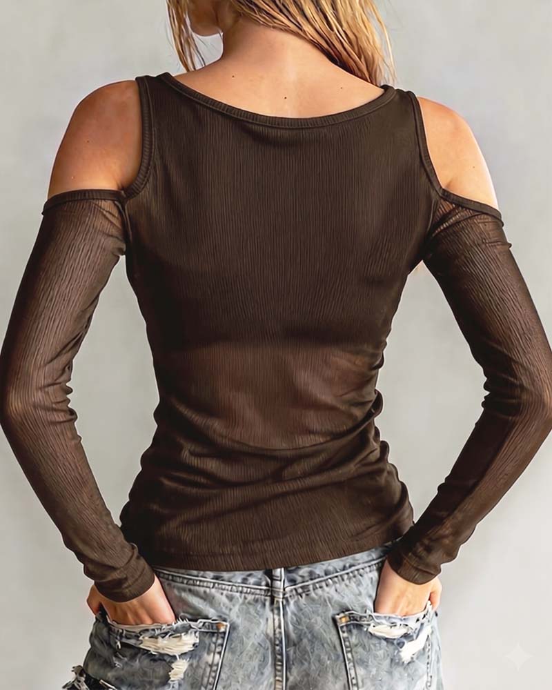Chemisier Croisé Col V Off-Shoulder