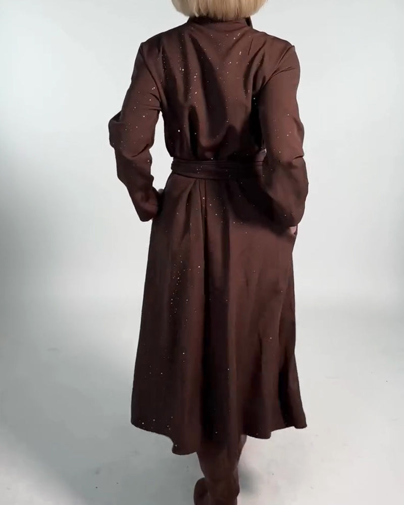 Robe Tendance Scintillante À Effet Taille Cintrée