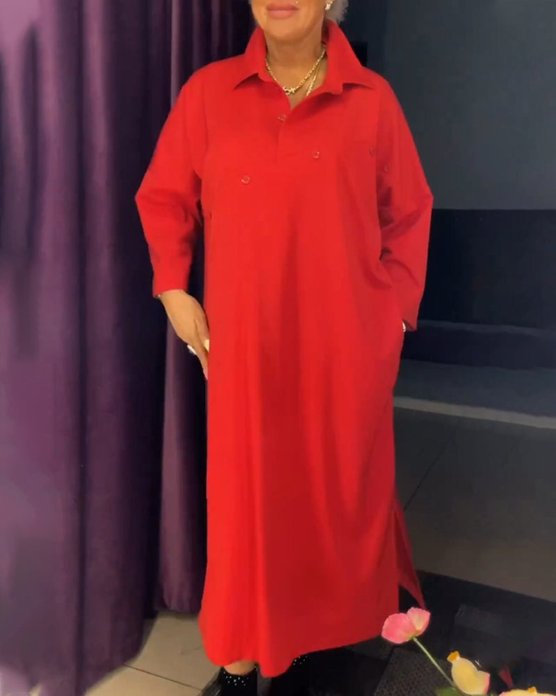 Robe à coupe décontractée et col chemise