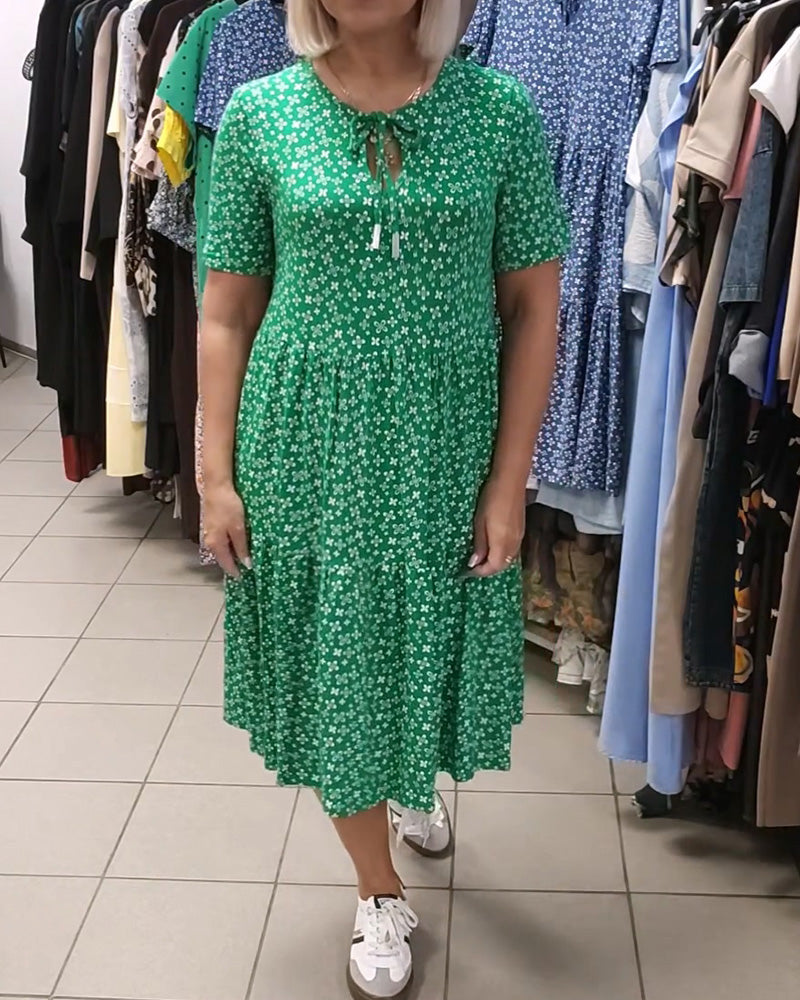 Robe Imprimé Floral Cravate Devant