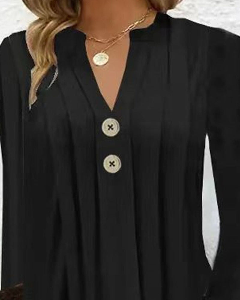 Robe midi plissée à boutons