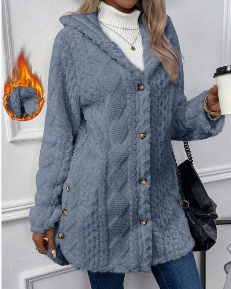 Manteau Uni Manches Longues