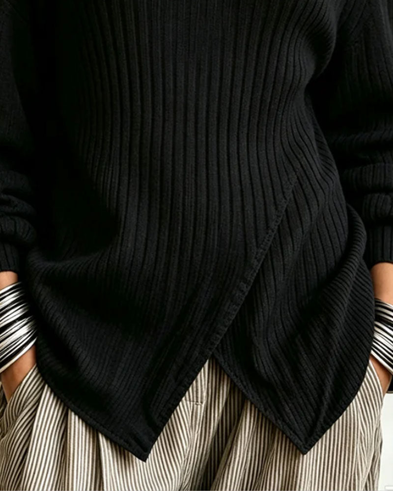 Pullover Hors Épaule Asymétrique Mesh