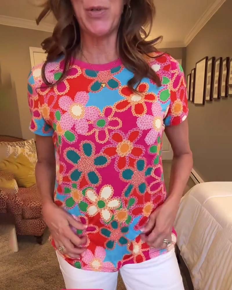 T-Shirt Slim Fit Manches Courtes Imprimé