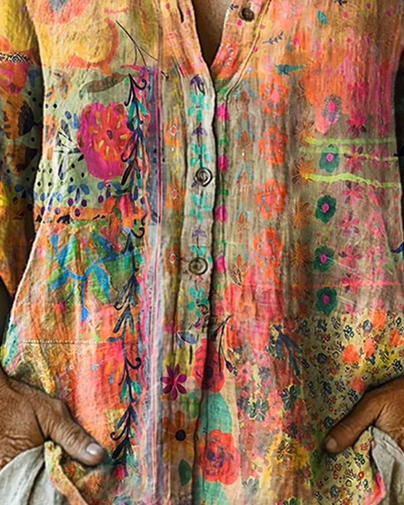 Chemise Artistique Imprimé Fleuri