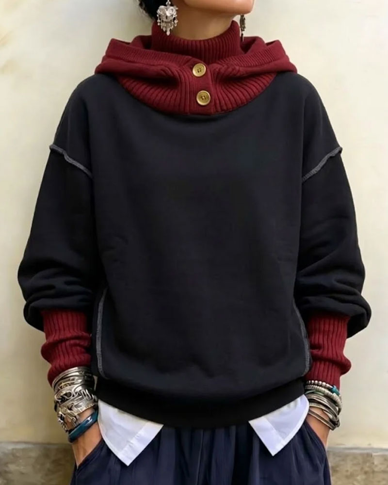 Hoodie Coloriage Bloc Col Haut