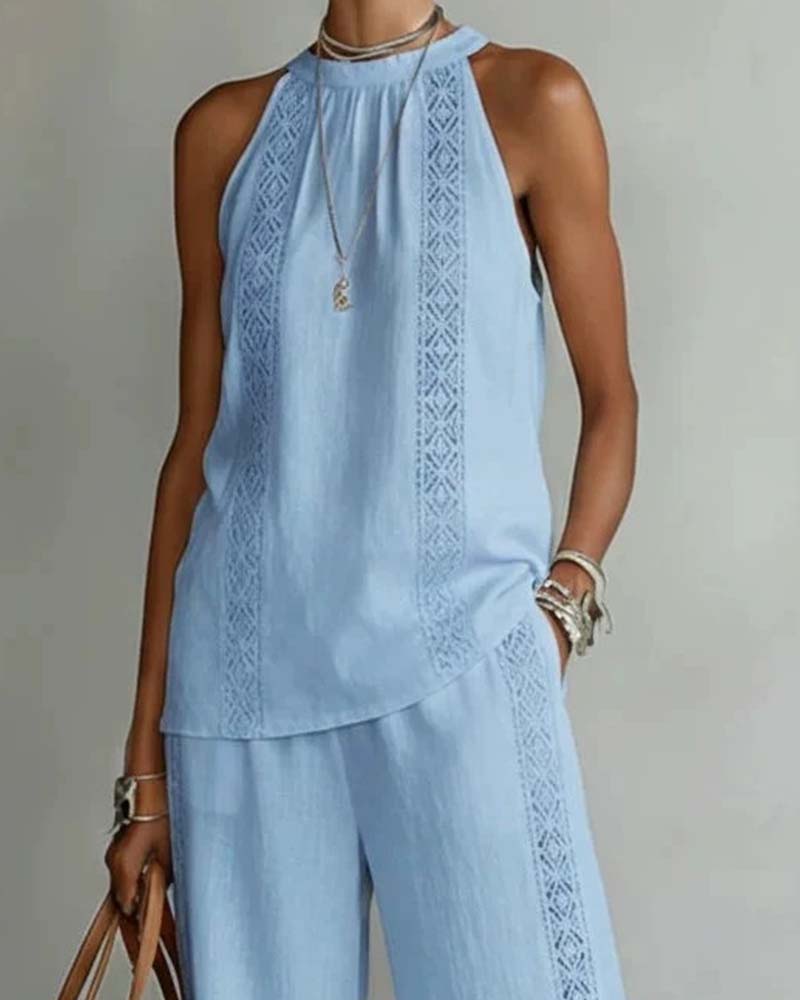 Ensemble Deux Pièces Évidé Halter