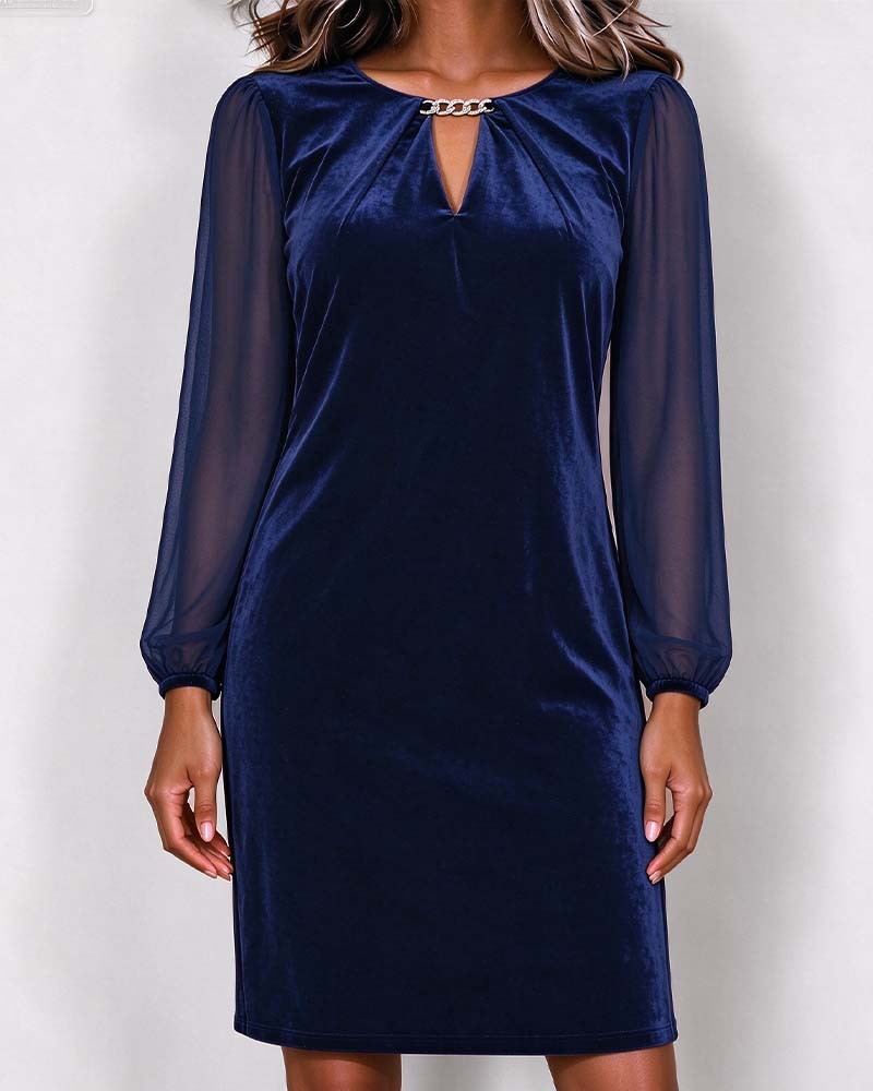 Robe Velours Manches Longues