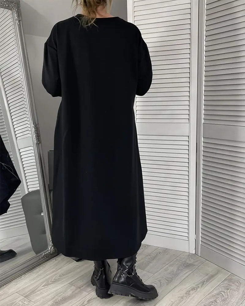 Robe Ample Oversize À Fermeture Éclair