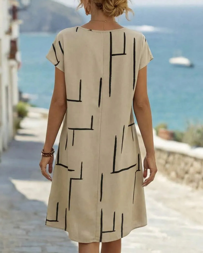 Robe Femme Été Décontracté Imprimé Col Rond