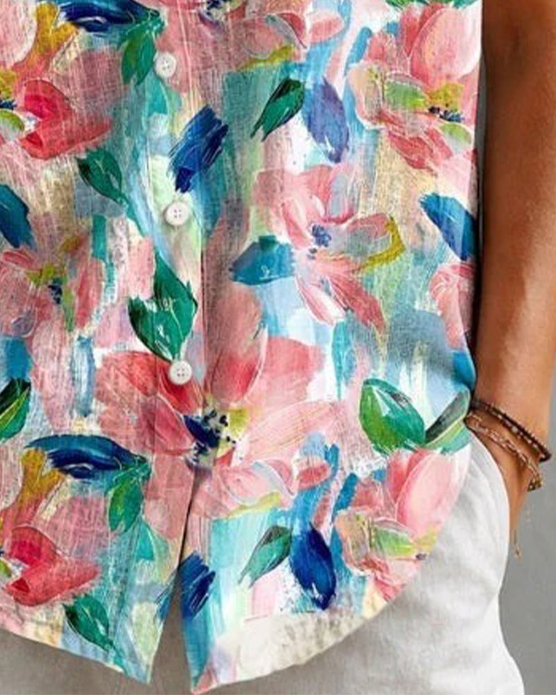 Chemise Col Retourné Imprimé Manches Courtes