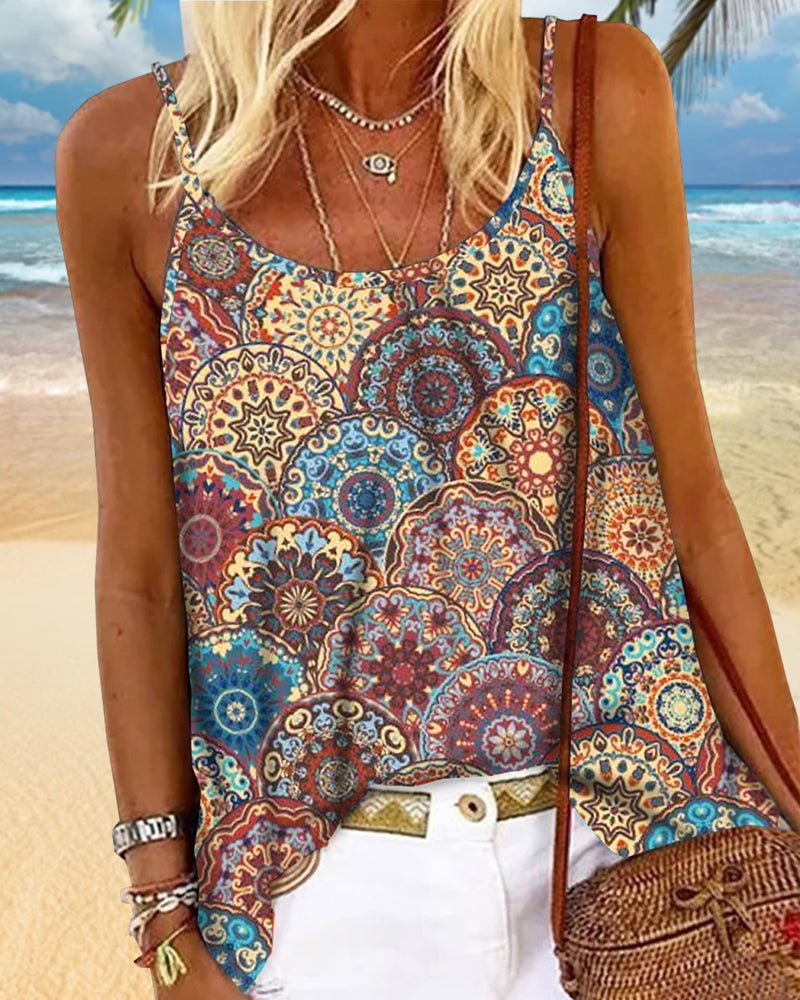 Débardeur Imprimé Cercle Décontracté