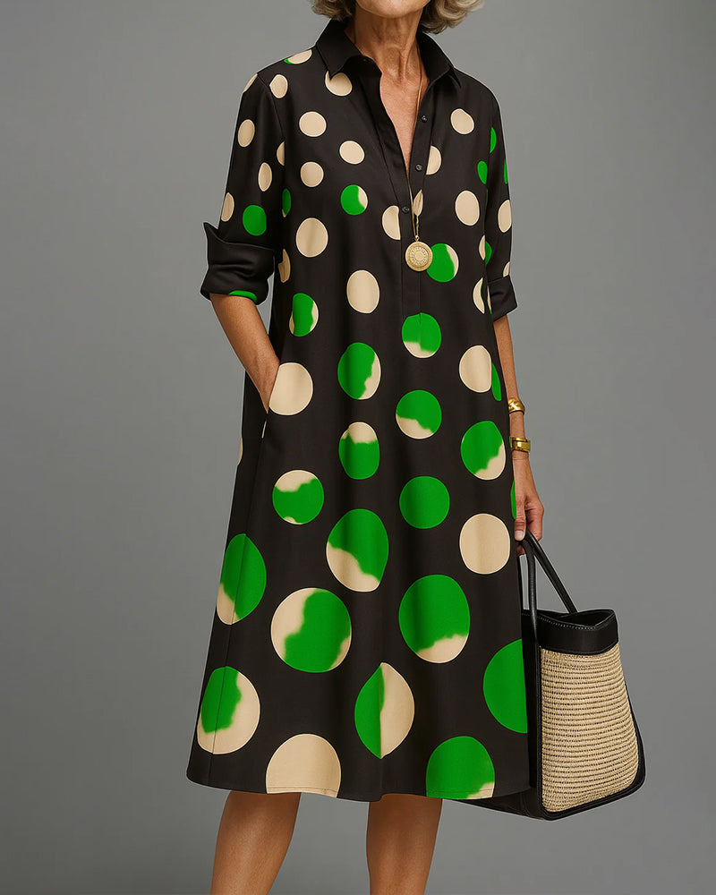 Robe Boutonnée Pois Poche