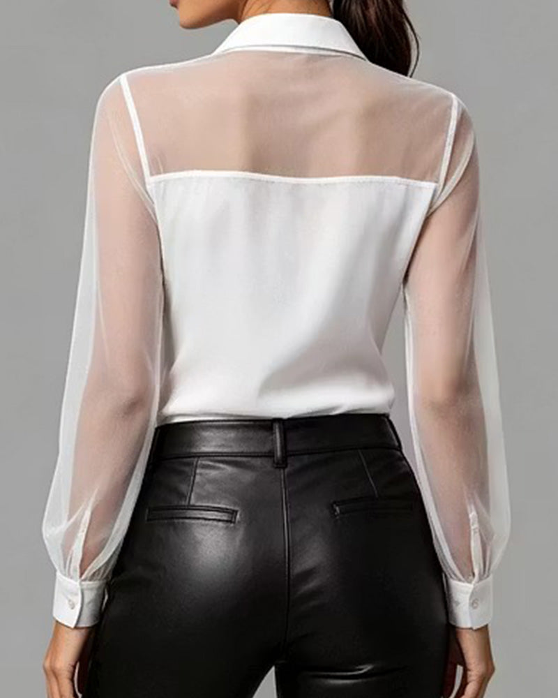 Chemise Bouton Décontractée Unie