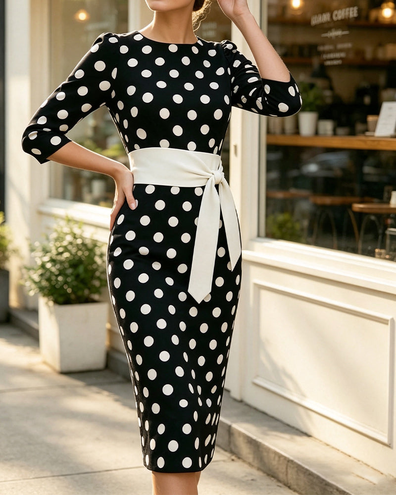Robe À Lacets À Pois