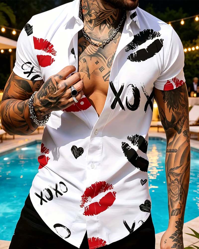 Chemises Revers Bouton Américain Hommes