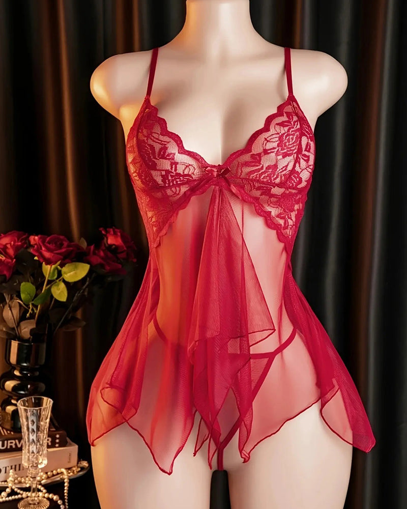 Sleepwear Dentelle Mesh Bretelle Spaghetti