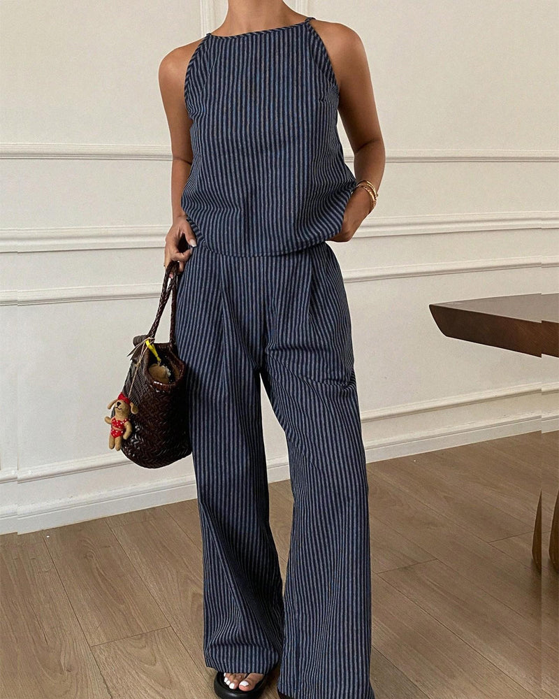 Ensemble Camisole Rayonnant Large Jambe Pantalon