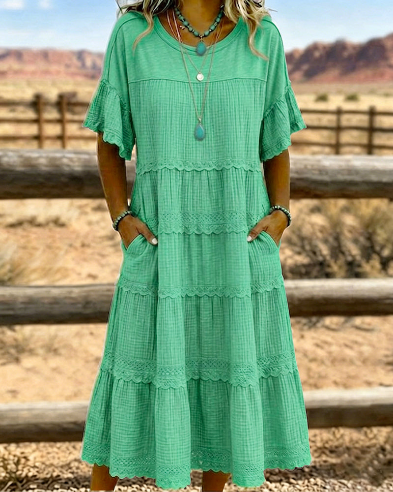 Robe Manche Courte Poche Longue