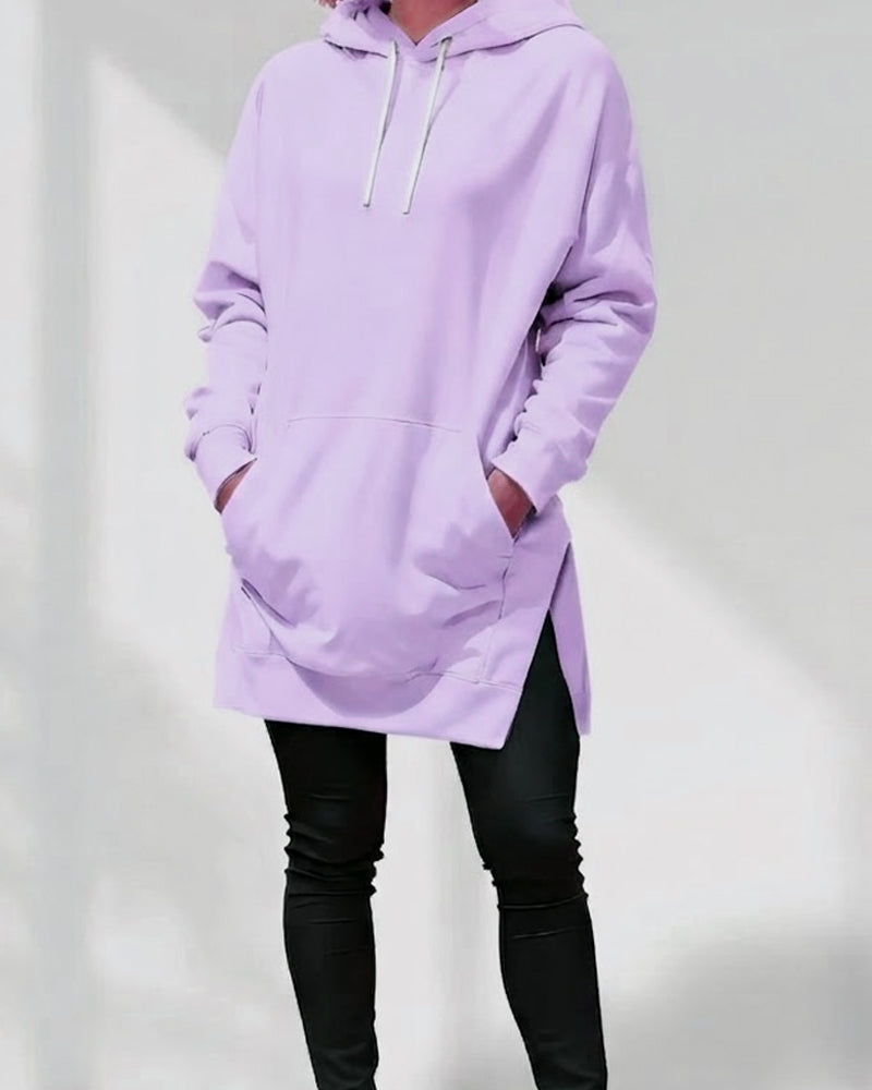 Hoodie Unie Coupe Ample Cordon De Serrage