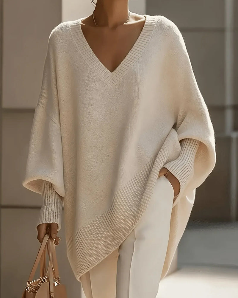 Pull-Over Col En V Ample Grande Manche