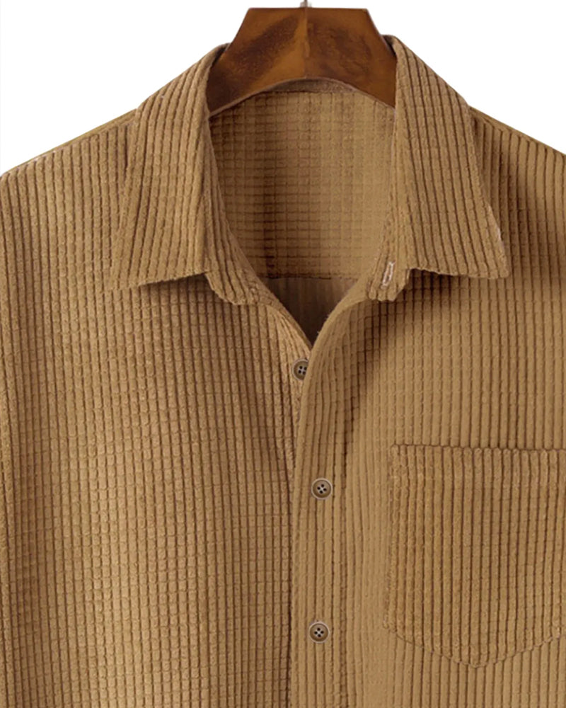 Chemise Revers Bouton Uni Homme Manche Courte