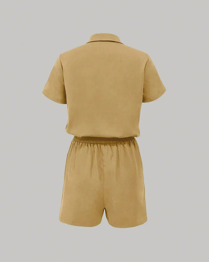 Combinaison Poche Bouton Taille Élastique