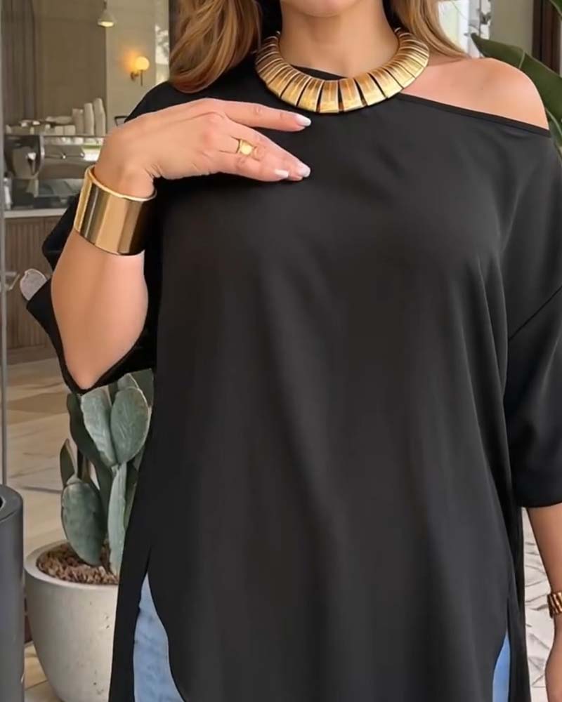 Blouse Une Épaule Asymétrique