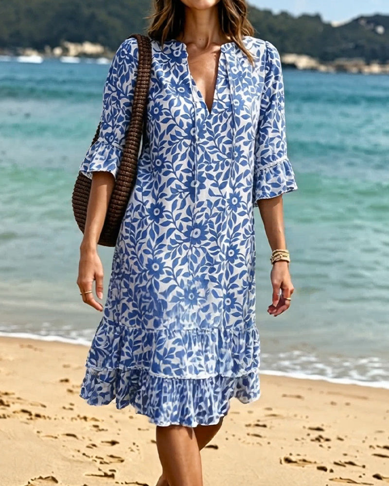 Robe Demi-Manches Volant