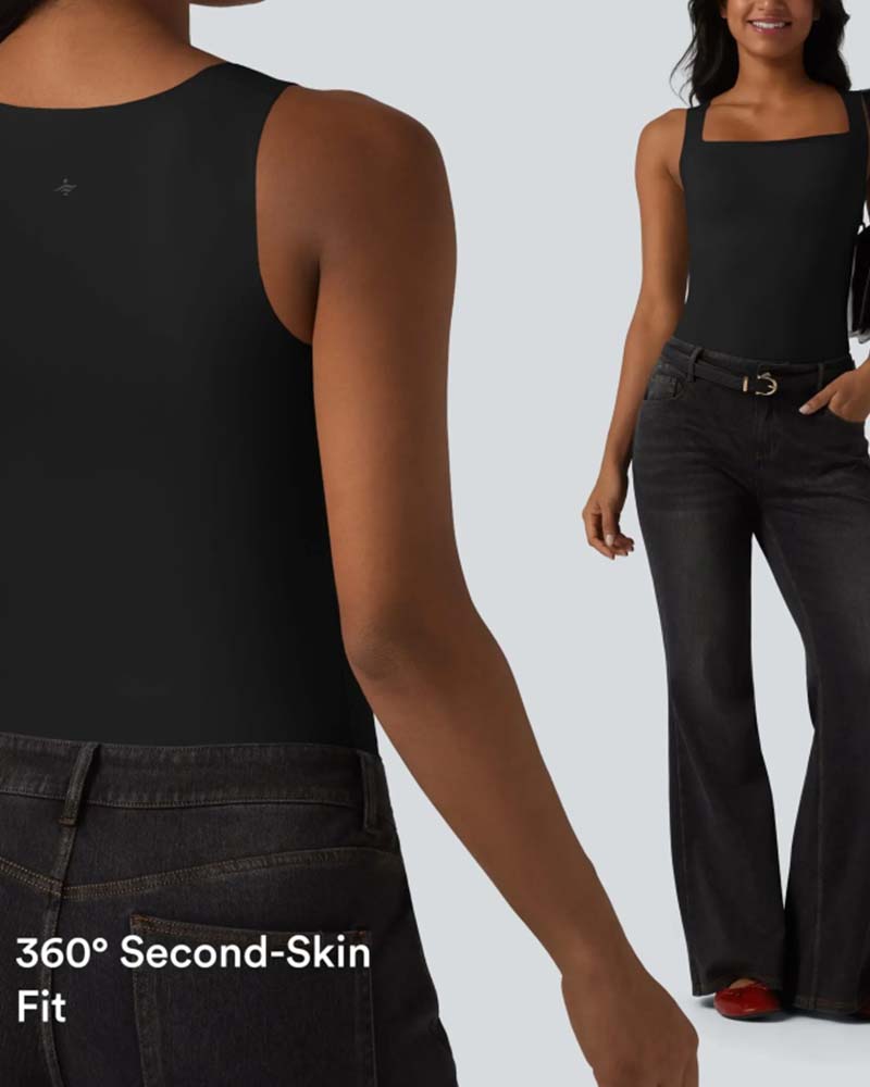 Débardeur Unie Col Carré Soutien-Gorge Intégré