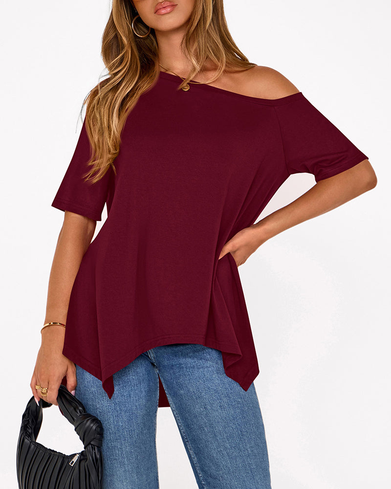 T-shirt Uni Irrégulier