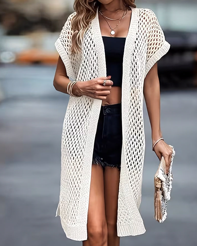 Cardigan Mi-Longue Évidé