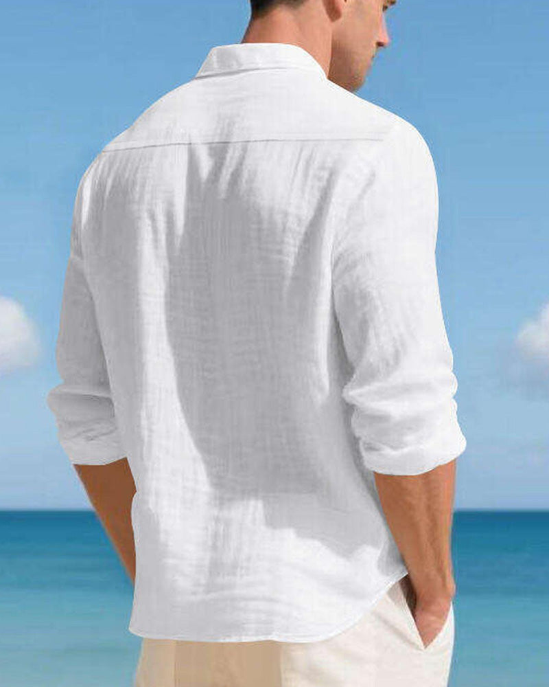 Chemises Unis Revers Poche