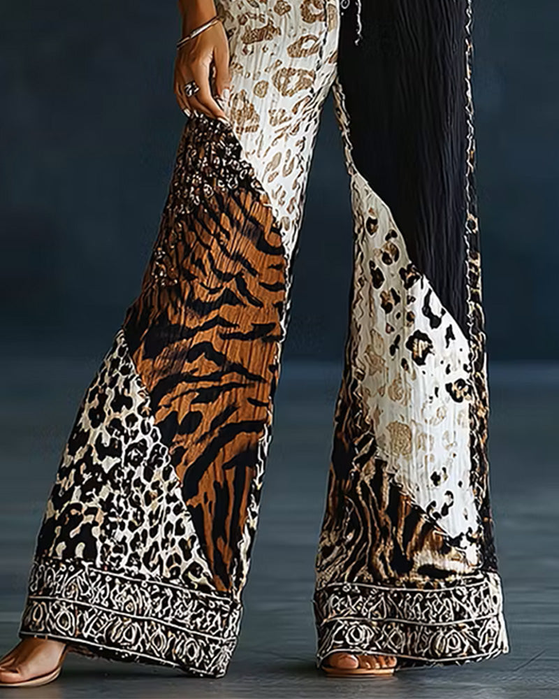 Pantalon Décontracté Taille‑Moyenne Avec Poche