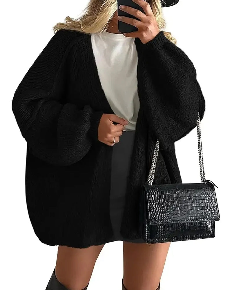 Manteau Unie Coupe Lâche Pull