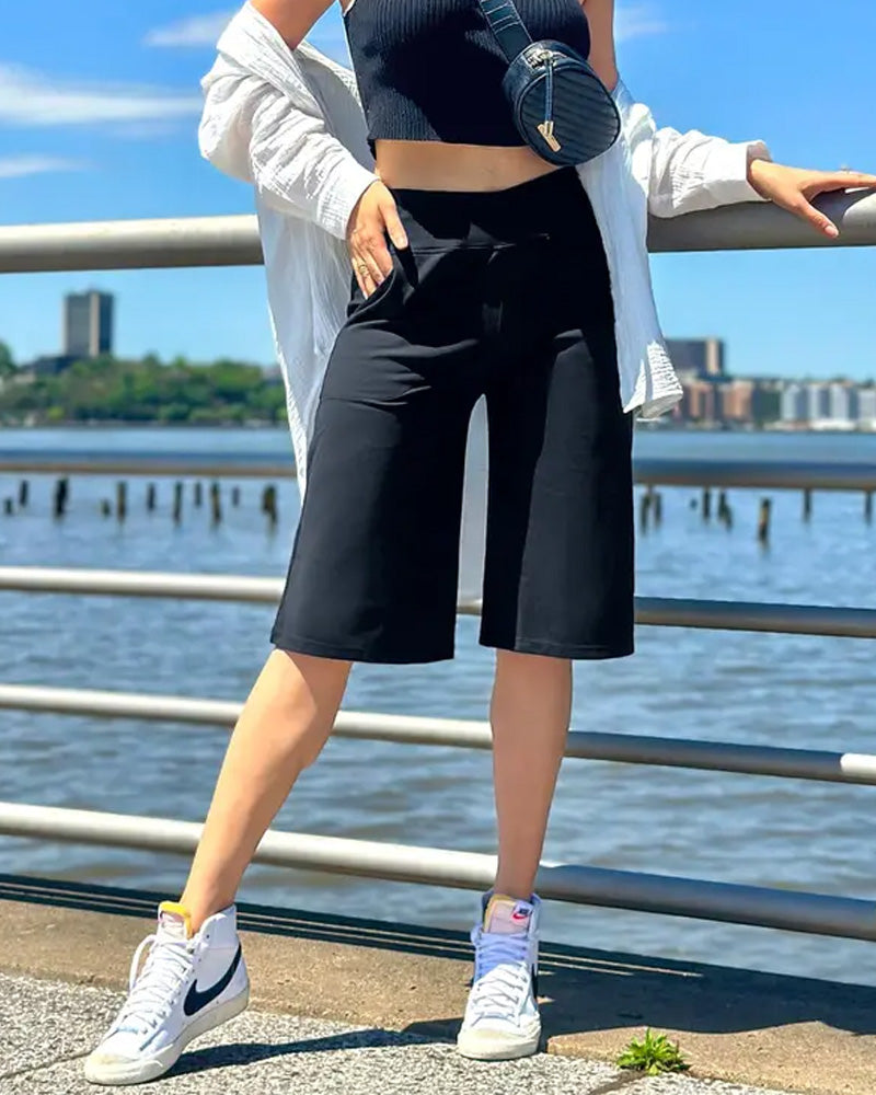 Shorts Décontractés Taille Mi-haute Mi-longueur