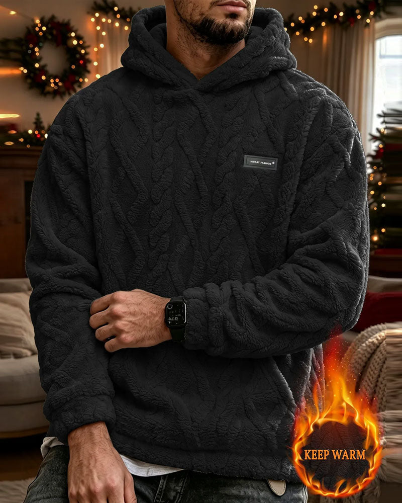 Homme Hiver Jacquard Motif Hoodie