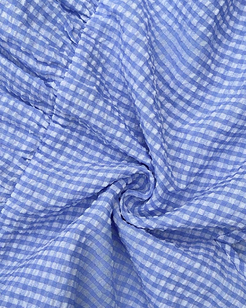 Robe Bleu Blanc Vichy Col V