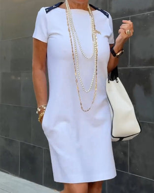 Robe Patchwork Taille Cintrée T-Shirt